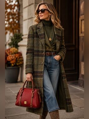 New Dooney & Bourke LARGE Crimson Pebbled Leather Satchel NWT $598 MSRP
